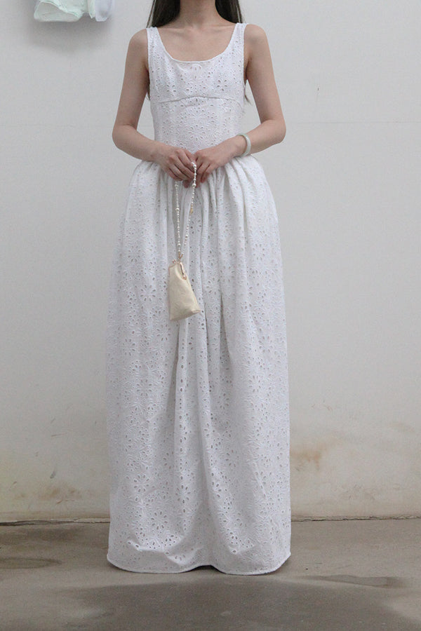 MING MA Lace Waist Waist Bud Dress AW21-DR12-WTCT